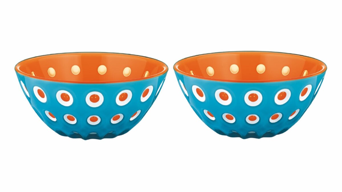 Lot de 2 bols Le Murrine Guzzini bleu ciel et orange 279412145