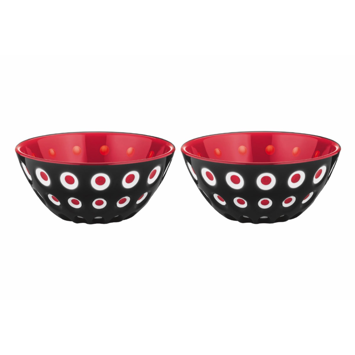 Lots de 2 bols Le Murrine Guzzini noir et rouge 279412146