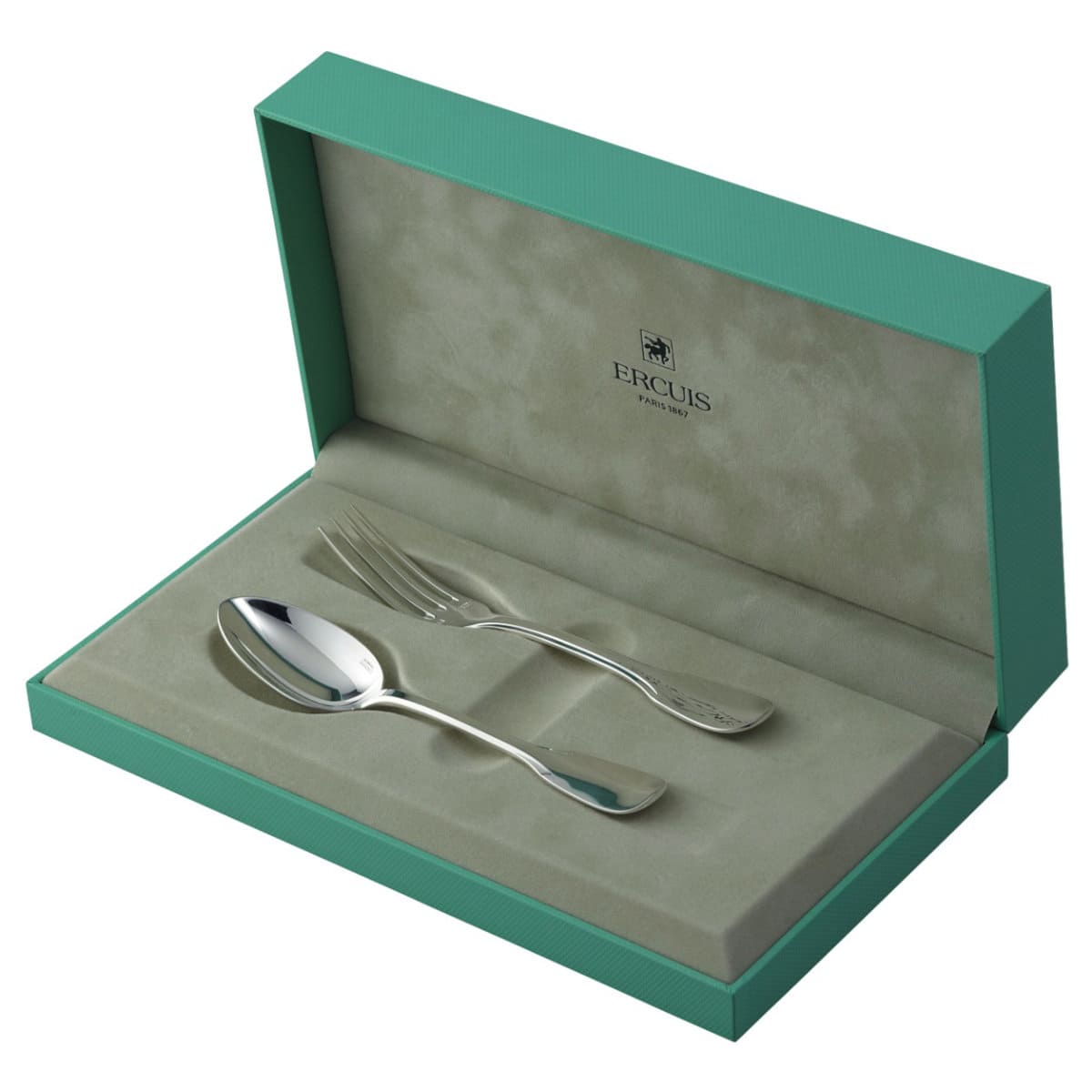 COFFRET BAPTEME à 55 € couverts bébé Georg Jensen - 1001 médailles