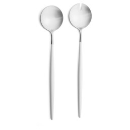 Couverts à salade Goa Cutipol blanc et inox