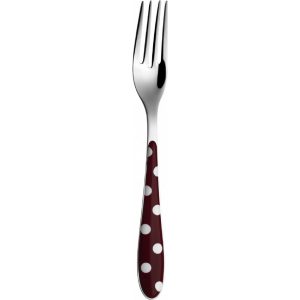 Fourchette de table Bugatti Pois Rouge Grenat 22 cm