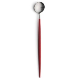 Cuillère longue à cocktail Goa Cutipol rouge et inox 21 cm