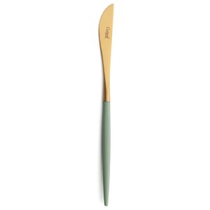 Couteau à dessert Goa Cutipol vert céladon et doré 20 cm