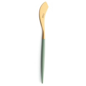 Couteau à poisson Goa Cutipol vert céladon et doré 21 cm