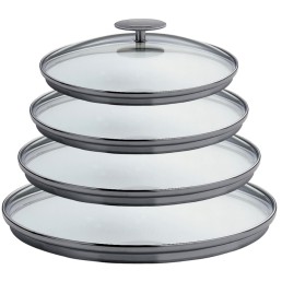 Set de 4 couvercles en verre bombé Mutine Cristel amovible