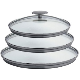 Set de trois couvercles en verre bombé Mutine Cristel amovible