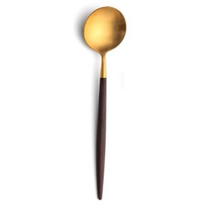 Grande cuillère à dessert Goa Cutipol marron et doré 18 cm