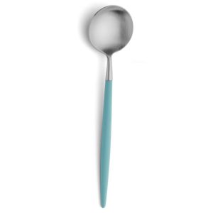 Grande cuillère à dessert Goa Cutipol turquoise et inox 18 cm