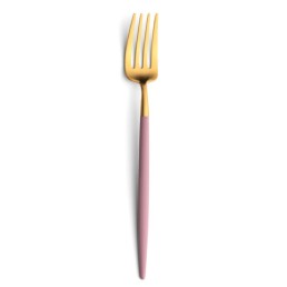 Fourchette à dessert Goa Cutipol rose et doré 19 cm