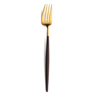 Fourchette de service Goa Cutipol marron et doré 26 cm