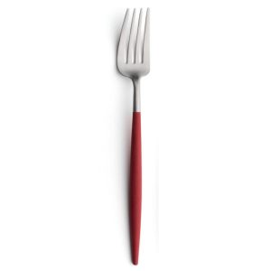 Fourchette de table Goa Cutipol rouge et inox 22 cm