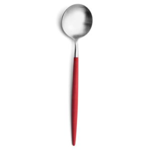 Grande cuillère à dessert Goa Cutipol rouge et inox 18 cm