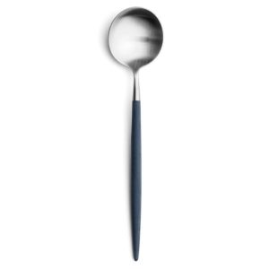 Grande cuillère à dessert Goa Cutipol bleu et inox 18 cm