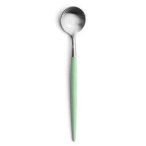 Cuillère Moka Goa Cutipol vert céladon et inox 10 cm