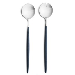 Couverts à salade Goa Cutipol bleu et inox 29 cm