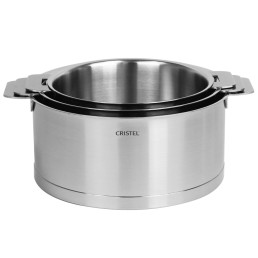 Set de 3 casseroles en inox Strate Cristel amovible