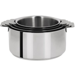 Série de 4 casseroles inox cristel mutine