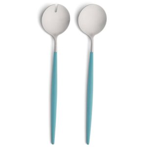 Couverts à salade Goa Cutipol turquoise et inox 29 cm