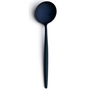 Lot de 6 grandes cuillères à dessert Moon Cutipol Bleu Mat 17 cm