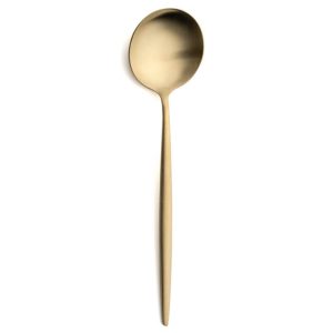 Lot de 6 cuillères de table Moon Cutipol couleur Champagne Mat 20 cm