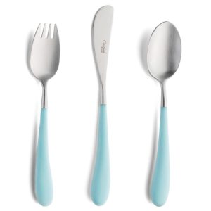 Set de couverts Alice Cutipol turquoise et inox brossé