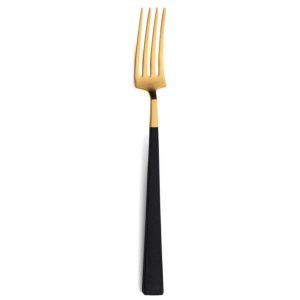 Lot de 6 fourchettes à dessert Kube Cutipol doré mat 19 cm