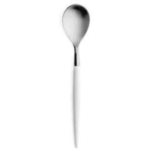 Lot de 6 cuillères Moka Mio Cutipol blanc et inox brossé 10 cm