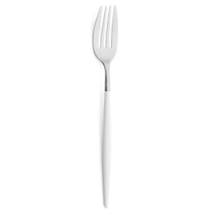 Lot de 6 fourchettes de table Mio Cutipol blanc et inox brossé 22 cm