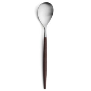 Lot de 6 grandes cuillères à dessert Mio Cutipol marron et inox brossé 19 cm