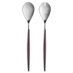 Couverts à salade Mio Cutipol marron et inox brossé 29 cm