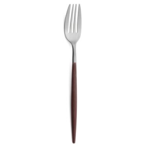 Lot de 6 fourchettes de table Mio Cutipol marron et inox brossé 22 cm