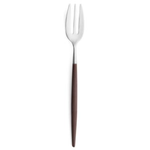 Lot de 6 fourchettes à tarte Mio Cutipol marron et inox brossé 17 cm