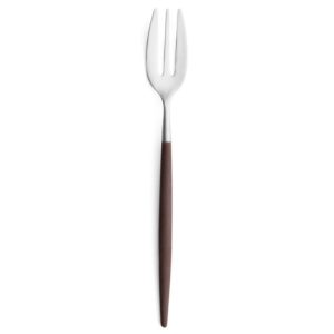 Lot de 6 fourchettes à tarte Mio Cutipol marron et inox brossé 17 cm