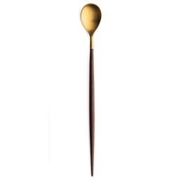 Lot de 6 cuillères à cocktail Mio Cutipol marron et doré mat 21 cm