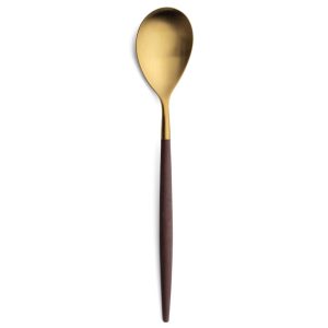 Cuillère de service Mio Cutipol marron et doré mat 27 cm