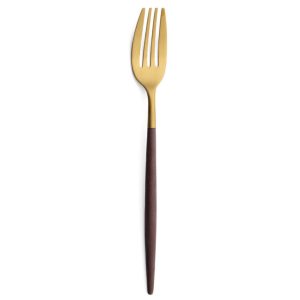 Lot de 6 fourchettes de table Mio Cutipol marron et doré mat 22 cm