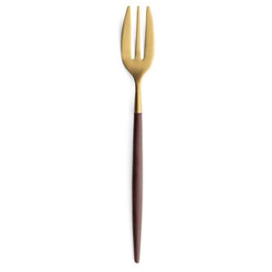 Lot de 6 fourchettes à tarte Mio Cutipol marron et doré mat 17 cm