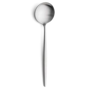 Lot de 6 grandes cuillères à dessert Moon Cutipol couleur Argent mat 17 cm