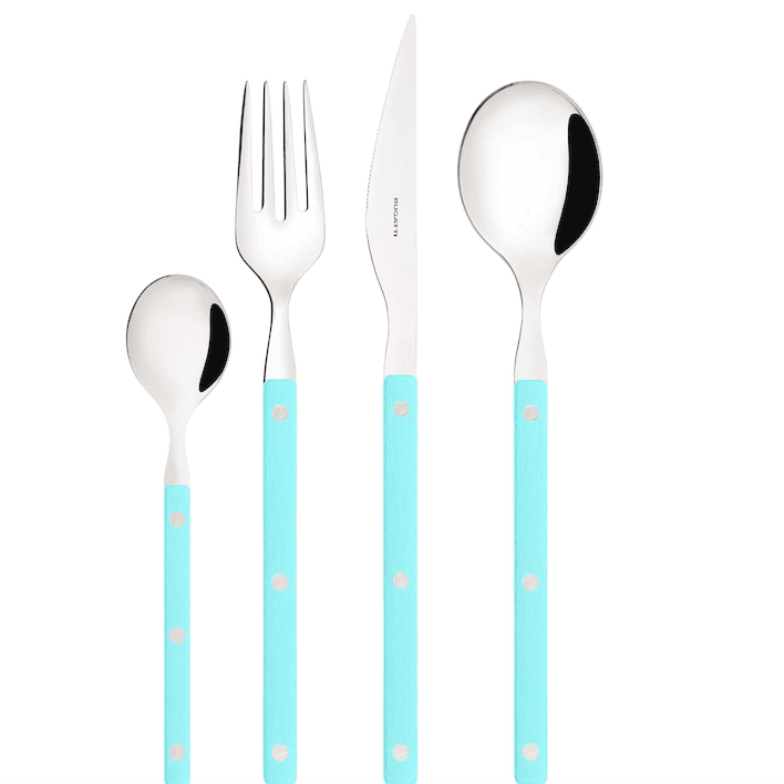 bugatti couverts bleu turquoise